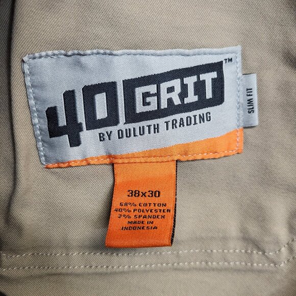 Duluth Trading 40 Grit Pants Mens 38x30 Slim Fit Straight Leg Flex Twill Cargo - Picture 11 of 11